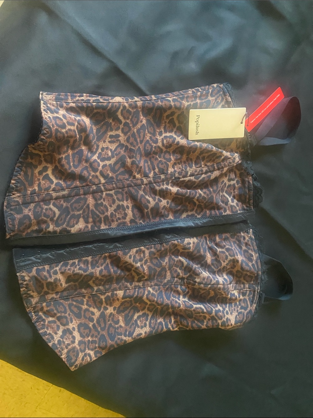 Leopard Print Bustier Top - Brown/Black
